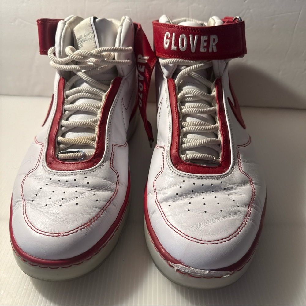 Nike Airforce 25’s White/Red High-Top Sneakers Glover 32 men’s size:13